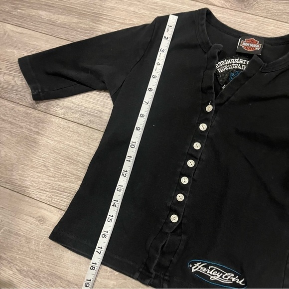 Harley-Davidson Y2K Baby Tee Cardigan Shirt - Picture 5 of 6